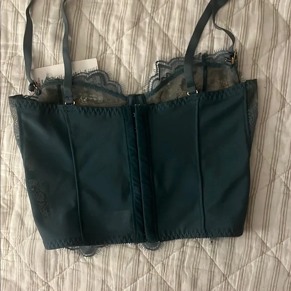 Lace Bralette in Teal - Picture 3 of 7